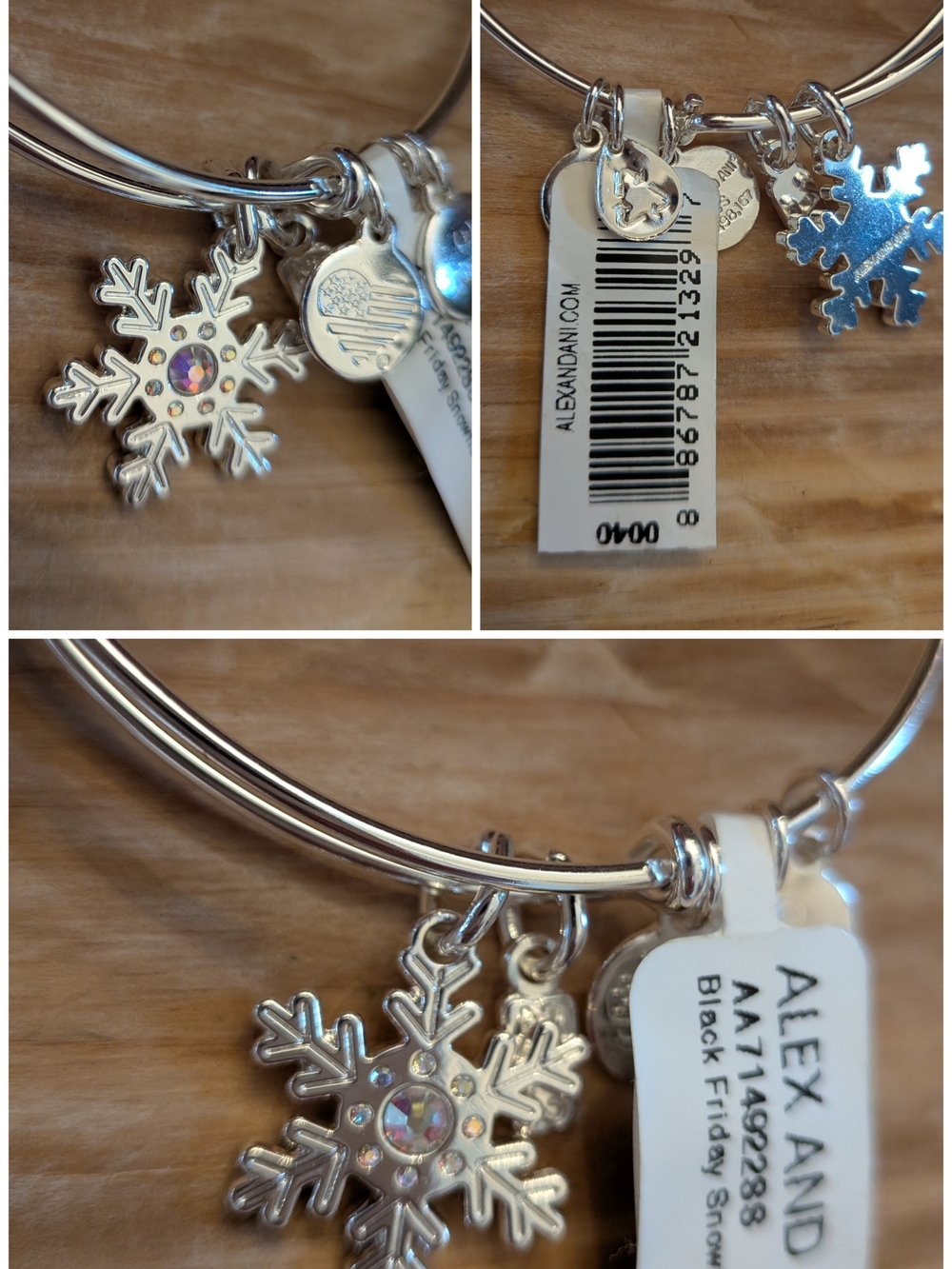 Alex and Ani Silver Snowflake Rare Retired Limited